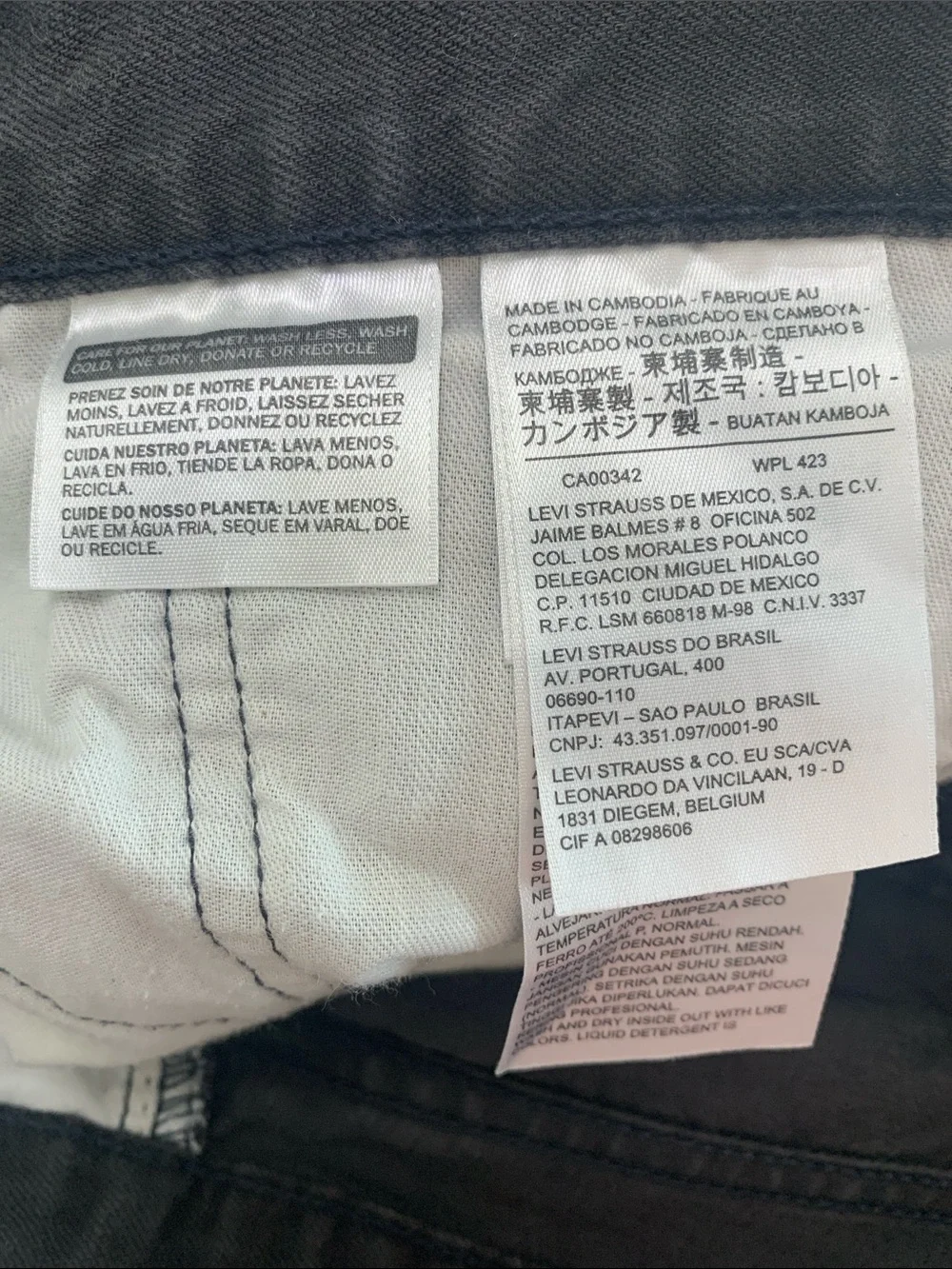 Levi’s 505 Regular Fit Washed Black 100% cotton denim jeans sz 36x32